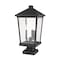 Z-Lite Beacon 3 Light Outdoor Pier Mounted Fixture, Oil Rubbed Bronze & Clear Beveled 568PHXLS-SQPM-ORB - alternate 2